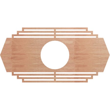 Ekena Millwork Chrysler Wood Fretwork Pierced Ceiling Medallion, Cherry, 36"W x 18"H x 9 1/2"ID x 1/4"T CMWP36X18X0250CSCH